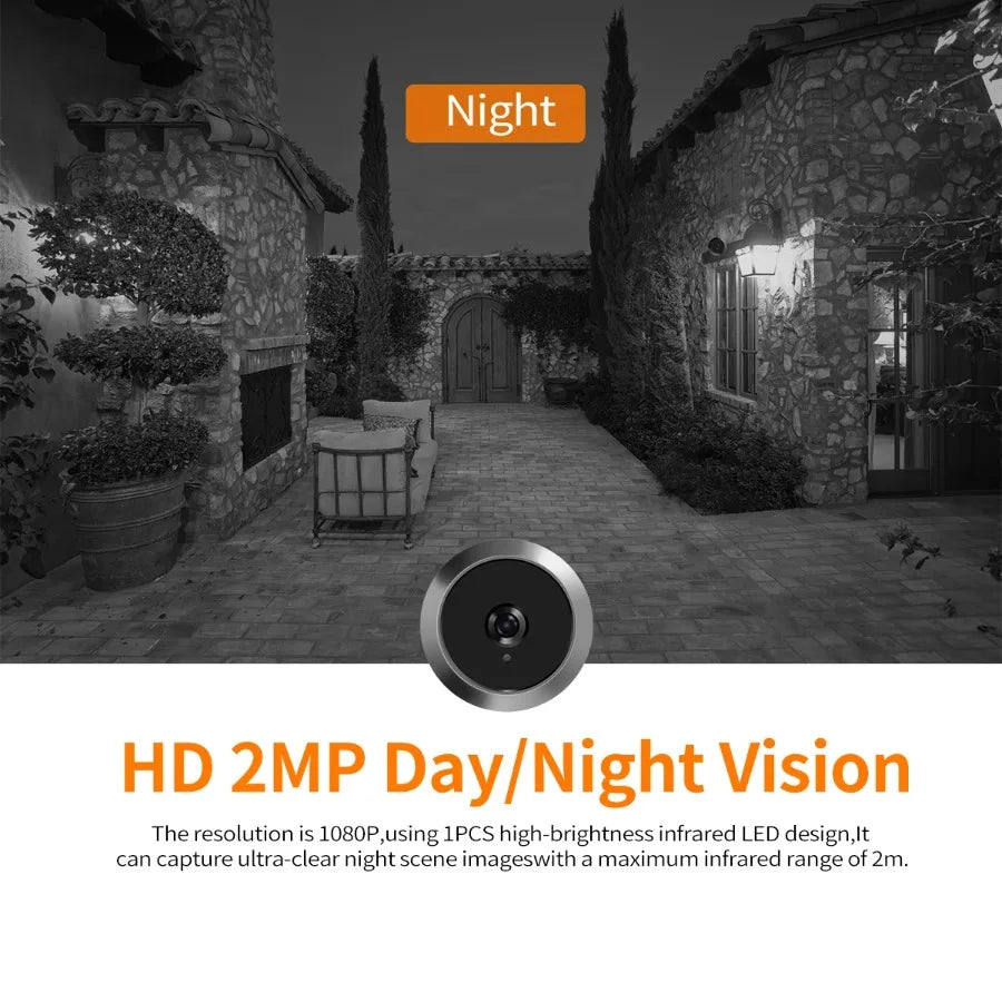 Video Peephole Doorbell - Wide-Angle Digital Door Viewer With Night Vision - ZOOMNSTORE