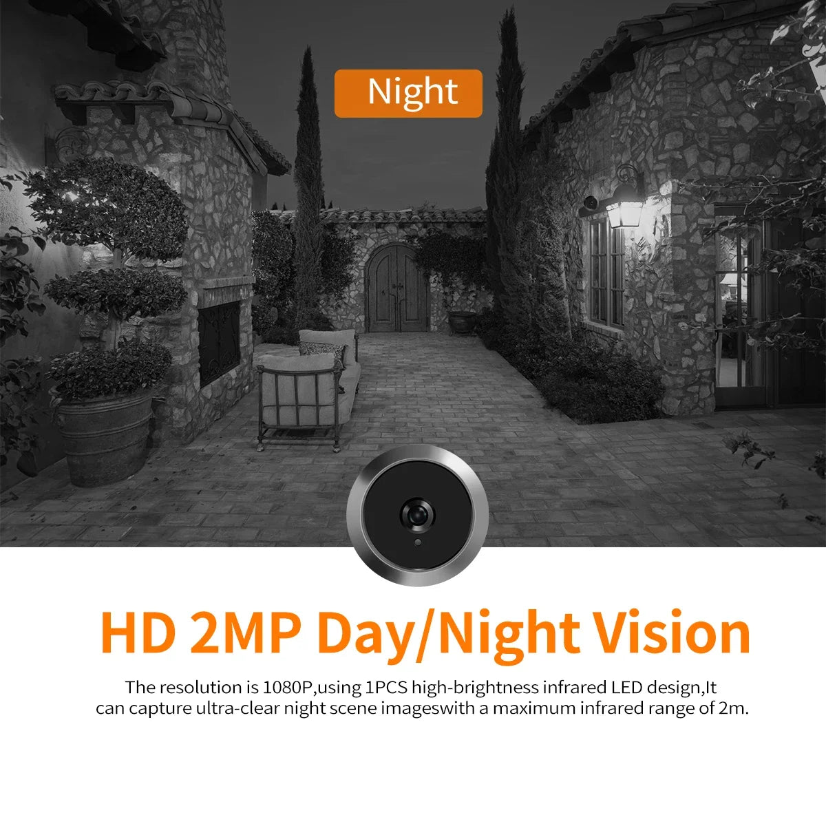Video Peephole Doorbell - Wide-Angle Digital Door Viewer With Night Vision - ZOOMNSTORE