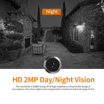 Video Peephole Doorbell - Wide-Angle Digital Door Viewer With Night Vision - ZOOMNSTORE