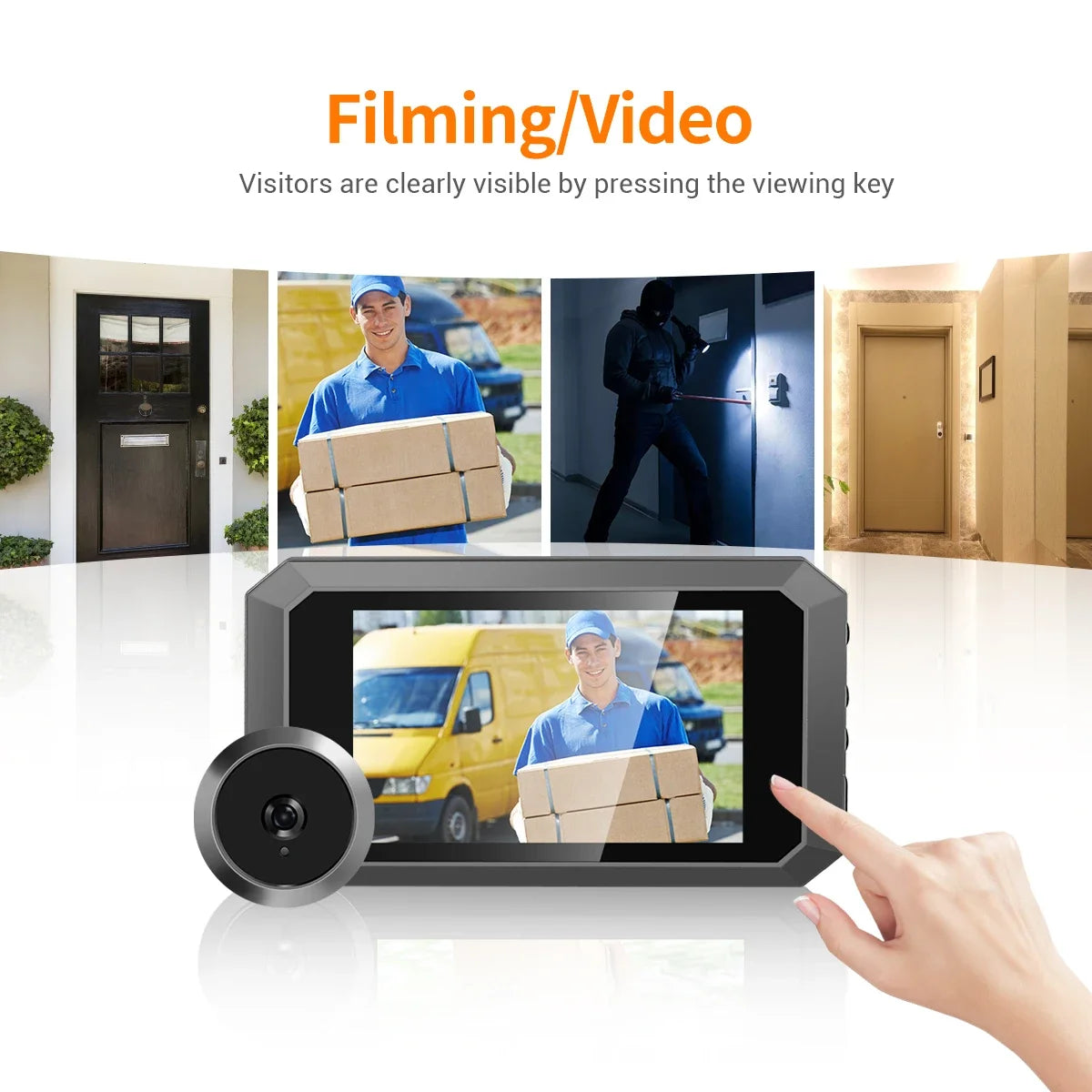 Video Peephole Doorbell - Wide-Angle Digital Door Viewer With Night Vision - ZOOMNSTORE