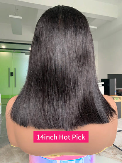 Vietnamese Human Hair Wig - 13x6 Lace Frontal Wig, 250% Density, Natural Black Bob - ZOOMNSTORE