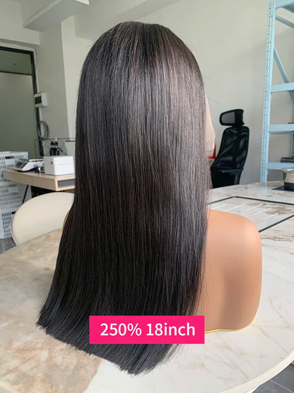 Vietnamese Human Hair Wig - 13x6 Lace Frontal Wig, 250% Density, Natural Black Bob - ZOOMNSTORE