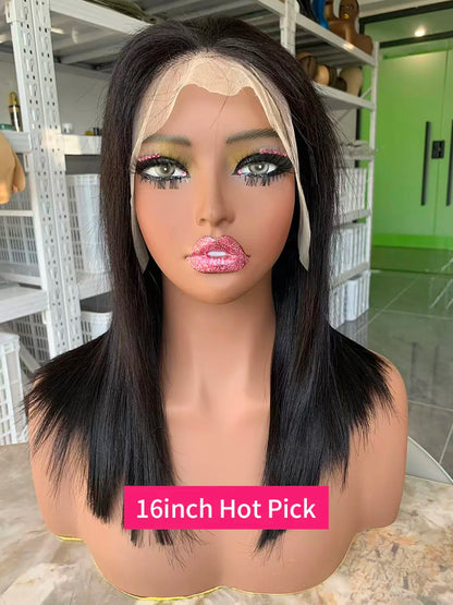 Vietnamese Human Hair Wig - 13x6 Lace Frontal Wig, 250% Density, Natural Black Bob - ZOOMNSTORE