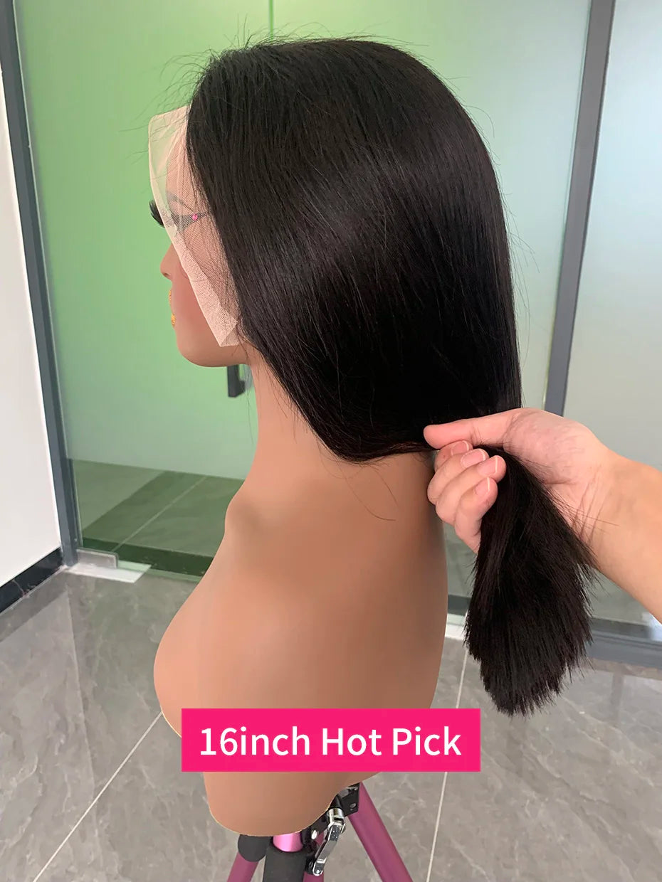 Vietnamese Human Hair Wig - 13x6 Lace Frontal Wig, 250% Density, Natural Black Bob - ZOOMNSTORE