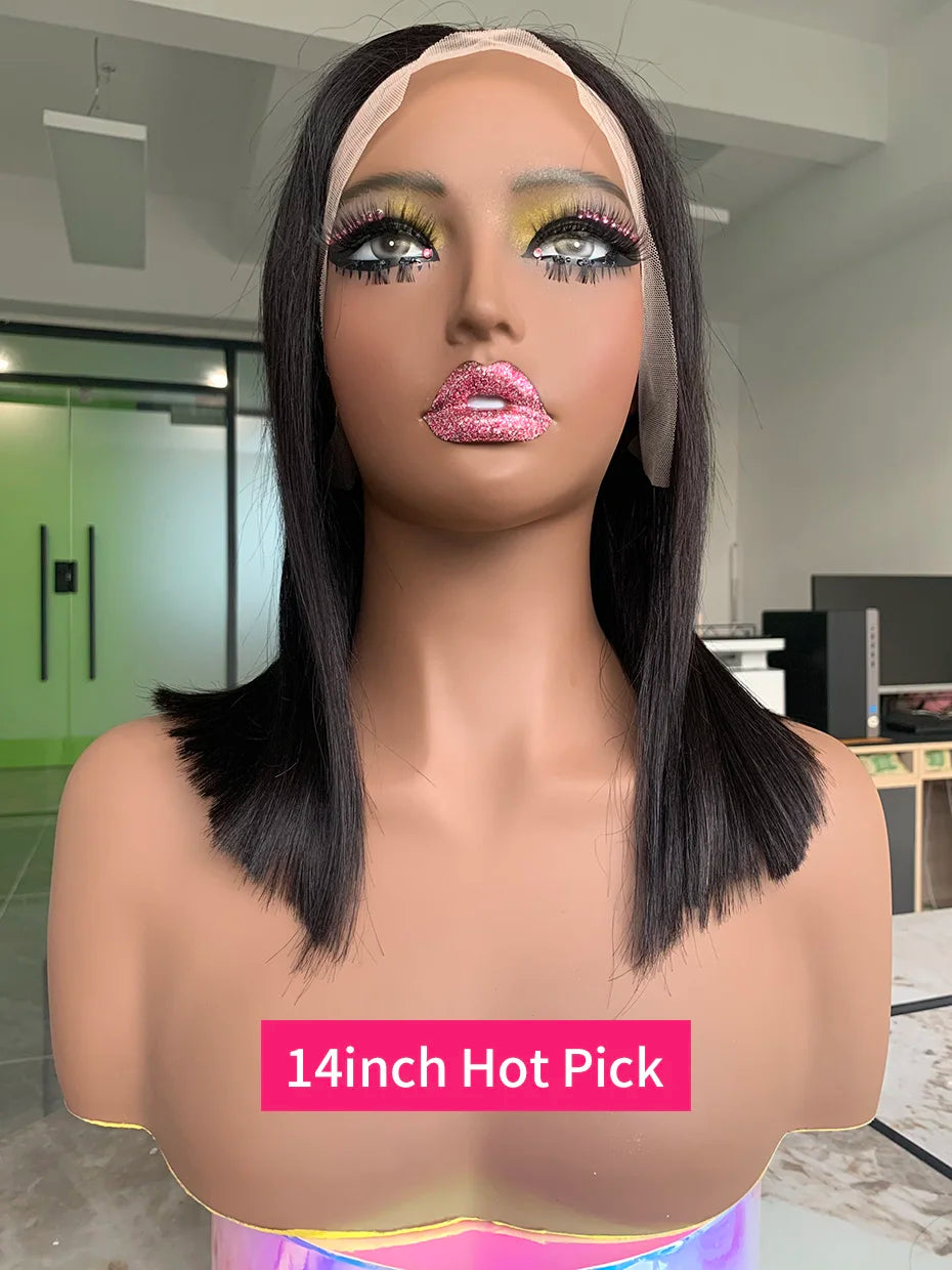 Vietnamese Human Hair Wig - 13x6 Lace Frontal Wig, 250% Density, Natural Black Bob - ZOOMNSTORE