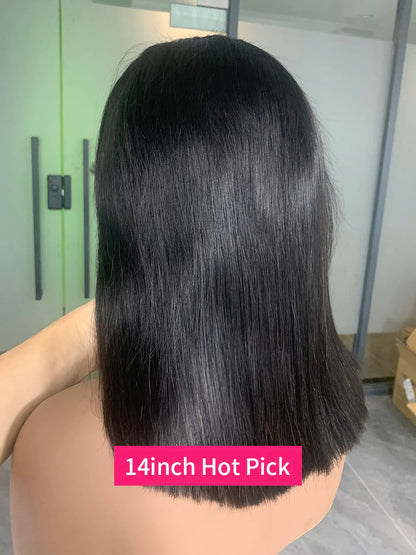 Vietnamese Human Hair Wig - 13x6 Lace Frontal Wig, 250% Density, Natural Black Bob - ZOOMNSTORE