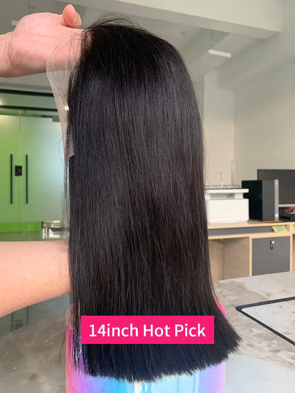 Vietnamese Human Hair Wig - 13x6 Lace Frontal Wig, 250% Density, Natural Black Bob - ZOOMNSTORE