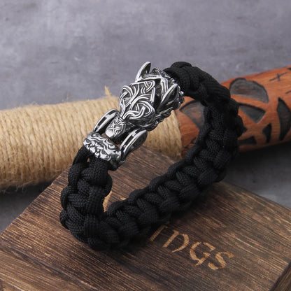 Viking Wolf Bracelet - Handmade Mens Punk Biker Jewelry - ZOOMNSTORE