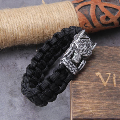 Viking Wolf Bracelet - Handmade Mens Punk Biker Jewelry - ZOOMNSTORE