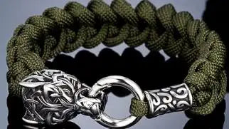 Viking Wolf Bracelet - Handmade Mens Punk Biker Jewelry - ZOOMNSTORE