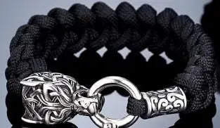 Viking Wolf Bracelet - Handmade Mens Punk Biker Jewelry - ZOOMNSTORE