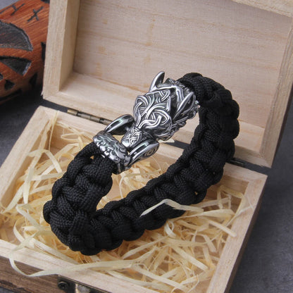 Viking Wolf Bracelet - Handmade Mens Punk Biker Jewelry - ZOOMNSTORE