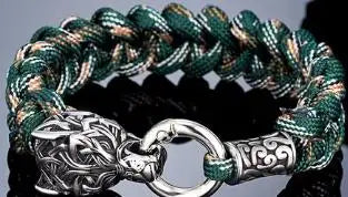 Viking Wolf Bracelet - Handmade Mens Punk Biker Jewelry - ZOOMNSTORE
