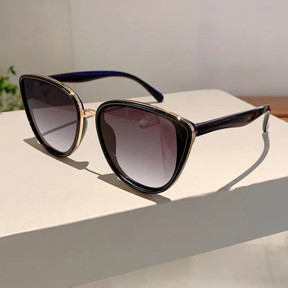 Vintage Cat Eye Sunglasses - Trendy UV400 Mirror Shades for Women - ZOOMNSTORE