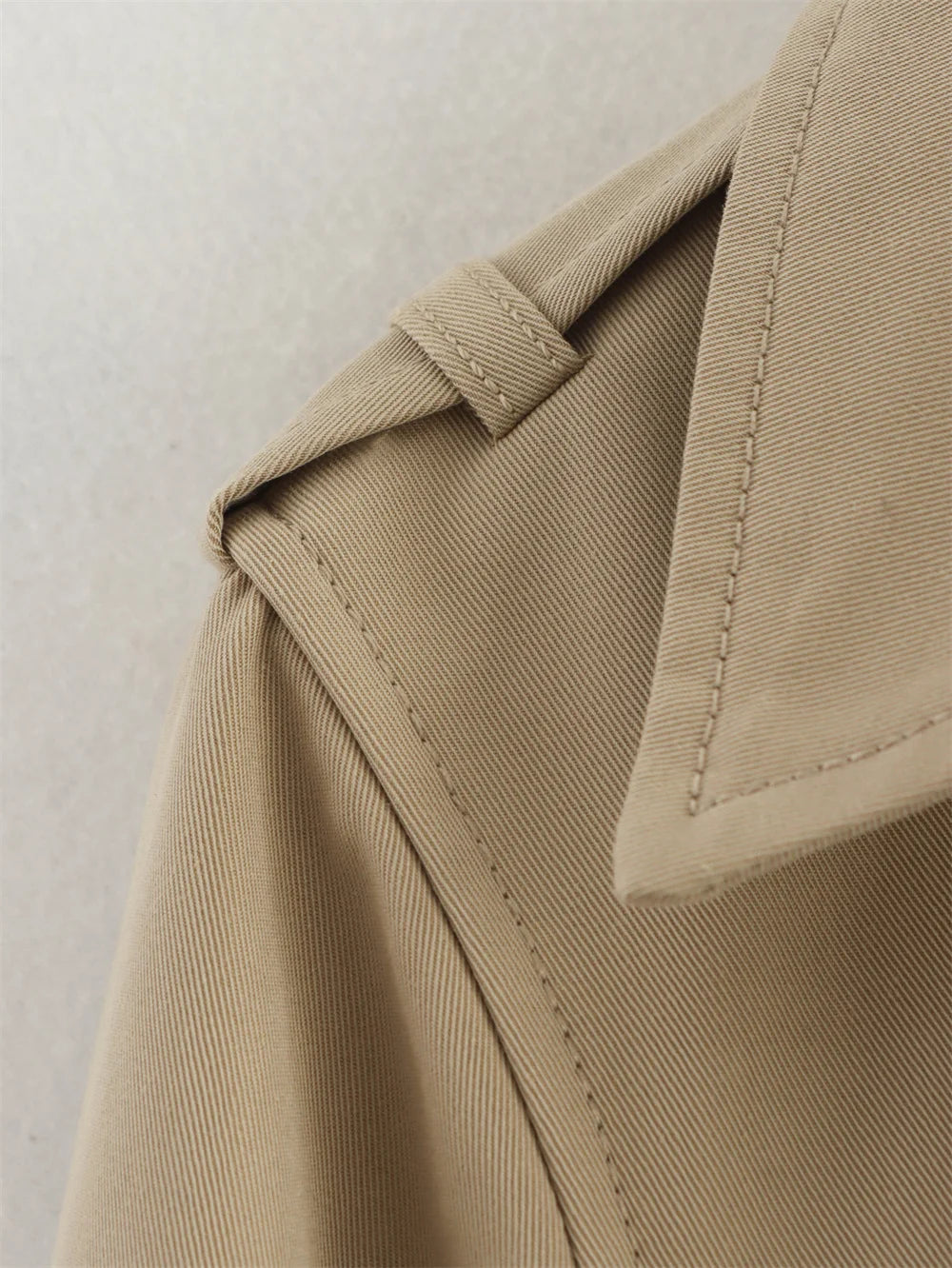Vintage Cropped Trench Jacket – Women's Spring Jacket With Double Breasted Closure - ZOOMNSTORE