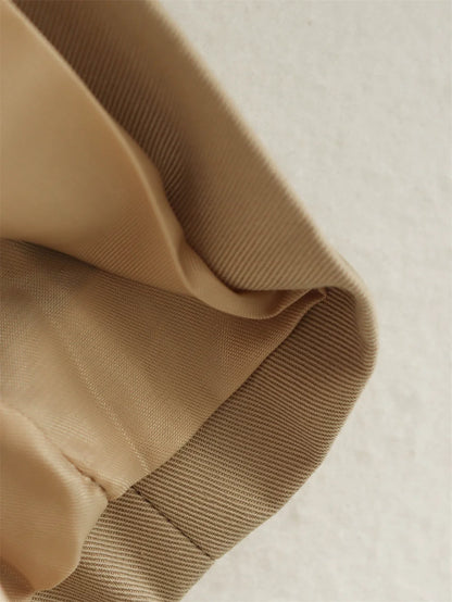Vintage Cropped Trench Jacket – Women's Spring Jacket With Double Breasted Closure - ZOOMNSTORE