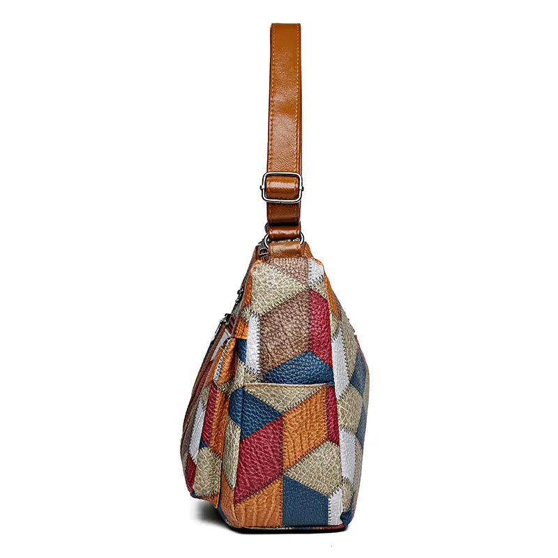 Vintage Crossbody Bag - Women's Soft Leather Multi-Pocket Shoulder Bag - ZOOMNSTORE