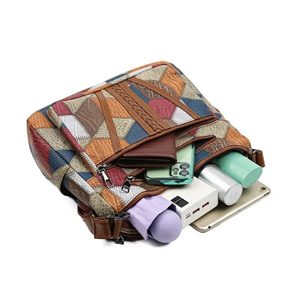 Vintage Crossbody Bag - Women's Soft Leather Multi-Pocket Shoulder Bag - ZOOMNSTORE