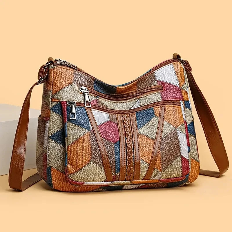 Vintage Crossbody Bag - Women's Soft Leather Multi-Pocket Shoulder Bag - ZOOMNSTORE