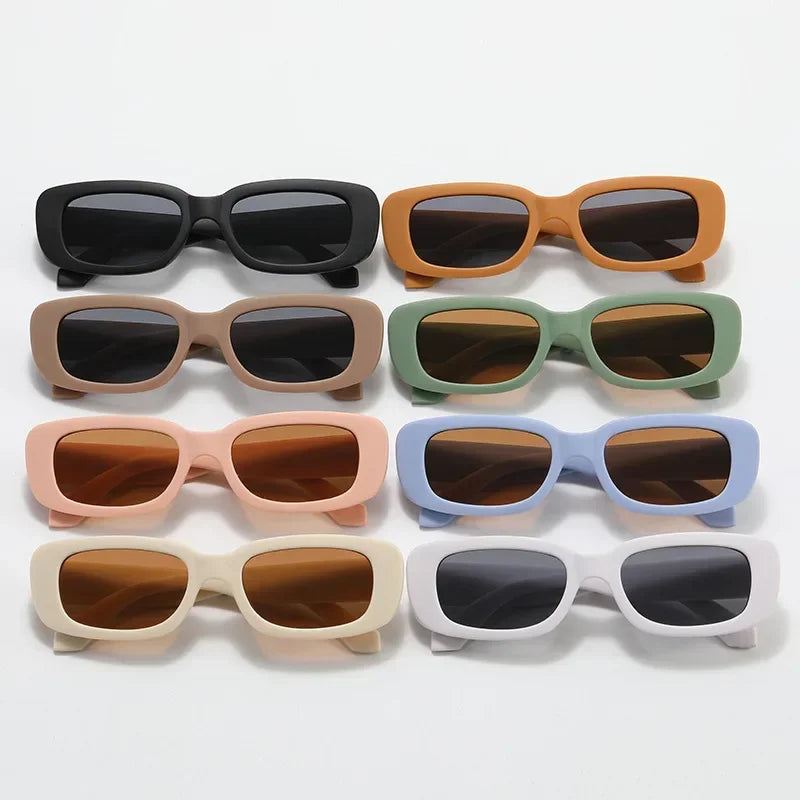Vintage Frosted Rectangle Sunglasses - UV400 Kids Eyewear for Boys and Girls - ZOOMNSTORE