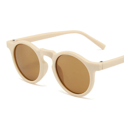 Vintage Frosted Round Sunglasses - UV400 Sun Protection for Kids - ZOOMNSTORE