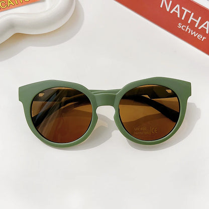 Vintage Frosted Round Sunglasses - UV400 Sun Protection for Kids - ZOOMNSTORE