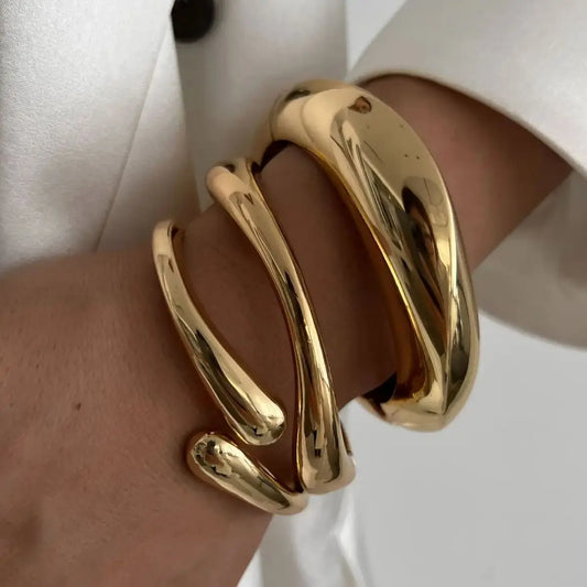 Vintage Hip Hop Metal Cuff Bangles - Geometric Punk Jewelry for Men  Women - ZOOMNSTORE