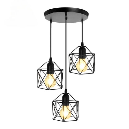 Vintage LED Chandelier - Nordic Pendant Light With Adjustable Metal Cage For Kitchen - ZOOMNSTORE