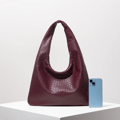 Vintage Leather Shoulder Bag - Large Capacity Women's Tote With Zipper Closure Purse - ZOOMNSTORE