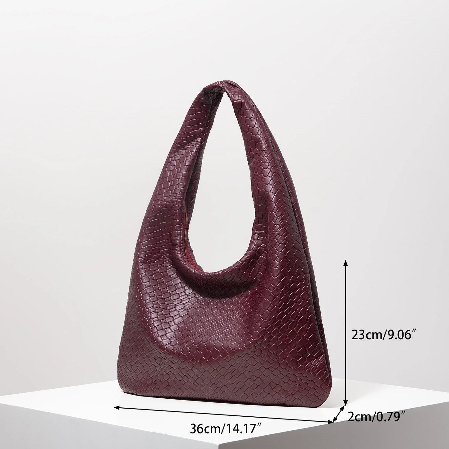 Vintage Leather Shoulder Bag - Large Capacity Women's Tote With Zipper Closure Purse - ZOOMNSTORE