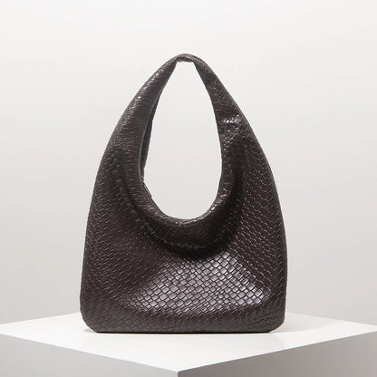 Vintage Leather Shoulder Bag - Large Capacity Women's Tote With Zipper Closure Purse - ZOOMNSTORE