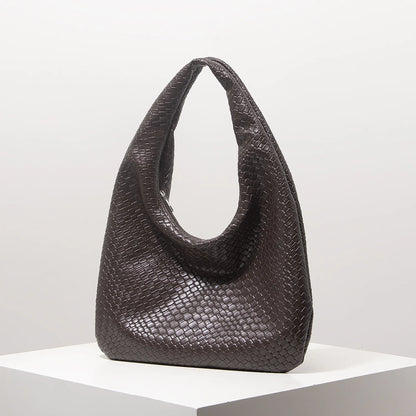 Vintage Leather Shoulder Bag - Large Capacity Women's Tote With Zipper Closure Purse - ZOOMNSTORE
