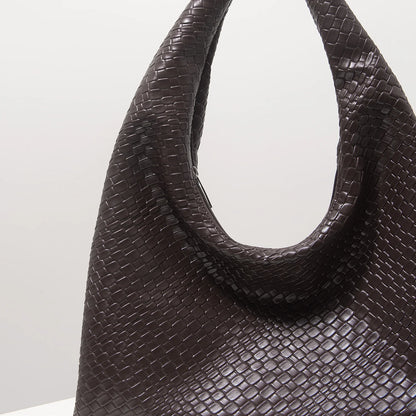 Vintage Leather Shoulder Bag - Large Capacity Women's Tote With Zipper Closure Purse - ZOOMNSTORE