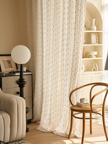 Vintage Linen Transparent Curtain - Rainbow Jelly Bean Design Easy to Hang Ideal for Bedroom  Living Room - ZOOMNSTORE