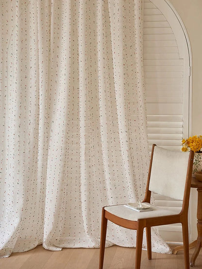 Vintage Linen Transparent Curtain - Rainbow Jelly Bean Design Easy to Hang Ideal for Bedroom  Living Room - ZOOMNSTORE