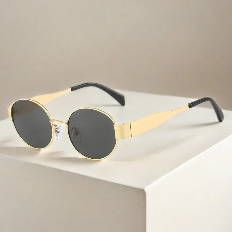 Vintage Oval Metal Sunglasses - Designer Fashion Eyewear 2024 - ZOOMNSTORE