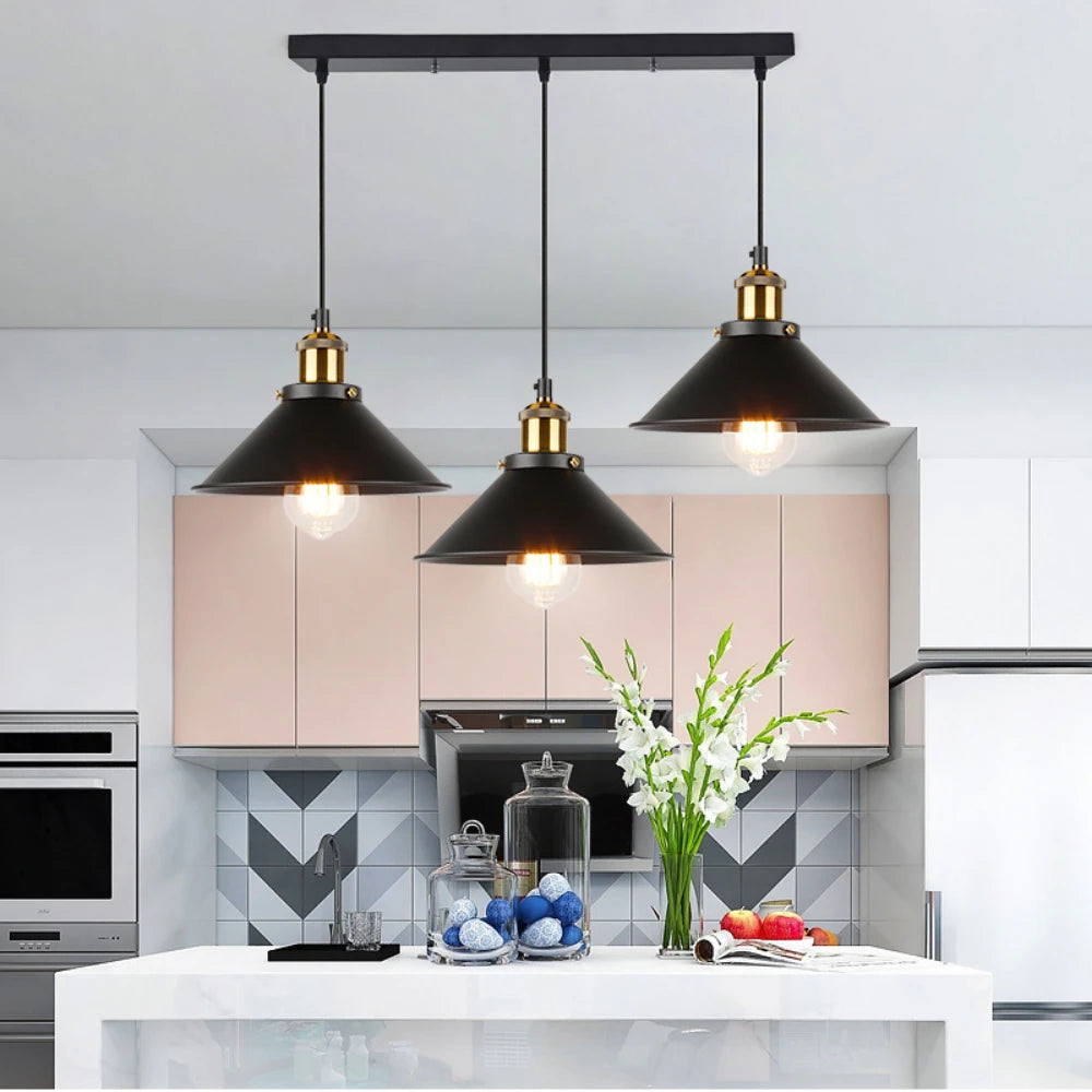 Vintage Industrial Pendant Light - Retro Chandelier with E27 Base for Home Lighting - ZOOMNSTORE