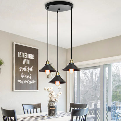 Vintage Industrial Pendant Light - Retro Chandelier with E27 Base for Home Lighting - ZOOMNSTORE