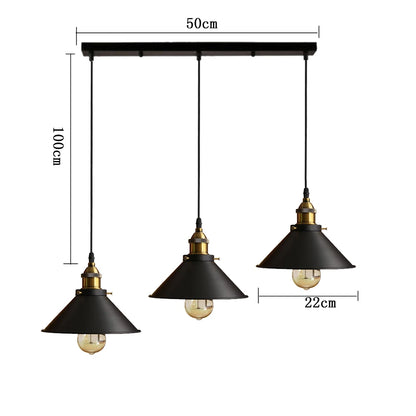 Vintage Industrial Pendant Light - Retro Chandelier with E27 Base for Home Lighting - ZOOMNSTORE