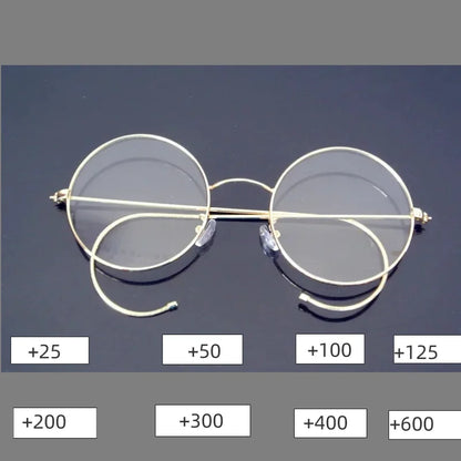 Vintage Round Eyeglasses - Small Round Glasses with Alloy Frame & Mirror Coating Lenses - ZOOMNSTORE