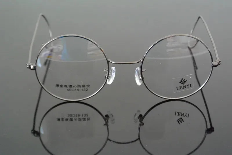 Vintage Round Eyeglasses - Small Round Glasses with Alloy Frame & Mirror Coating Lenses - ZOOMNSTORE