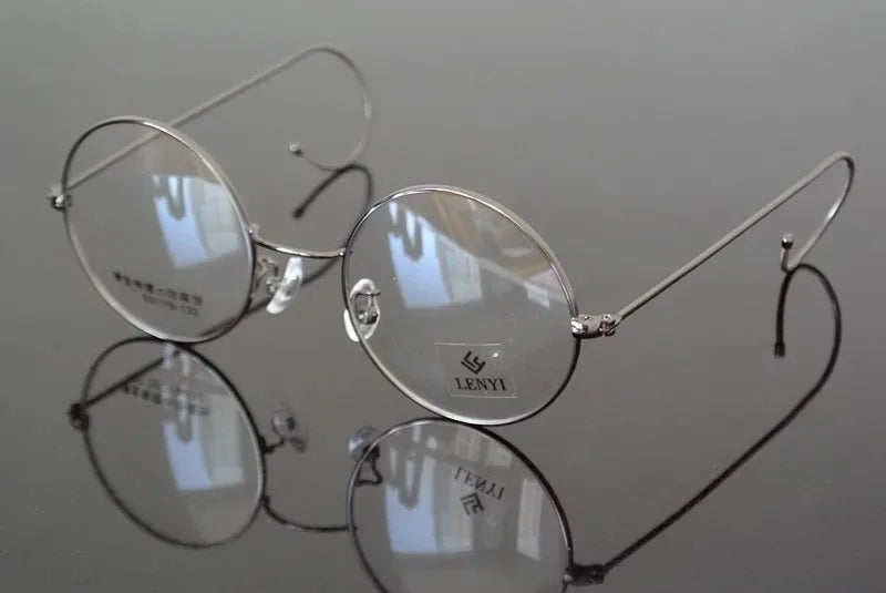 Vintage Round Eyeglasses - Small Round Glasses with Alloy Frame & Mirror Coating Lenses - ZOOMNSTORE