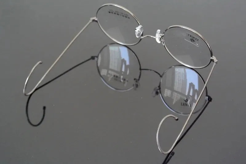 Vintage Round Eyeglasses - Small Round Glasses with Alloy Frame & Mirror Coating Lenses - ZOOMNSTORE