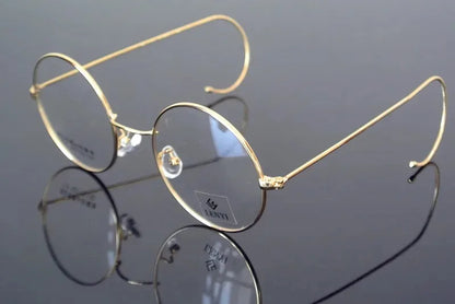 Vintage Round Eyeglasses - Small Round Glasses with Alloy Frame & Mirror Coating Lenses - ZOOMNSTORE