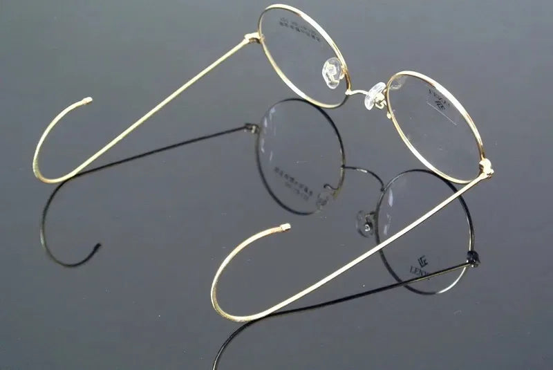 Vintage Round Eyeglasses - Small Round Glasses with Alloy Frame & Mirror Coating Lenses - ZOOMNSTORE