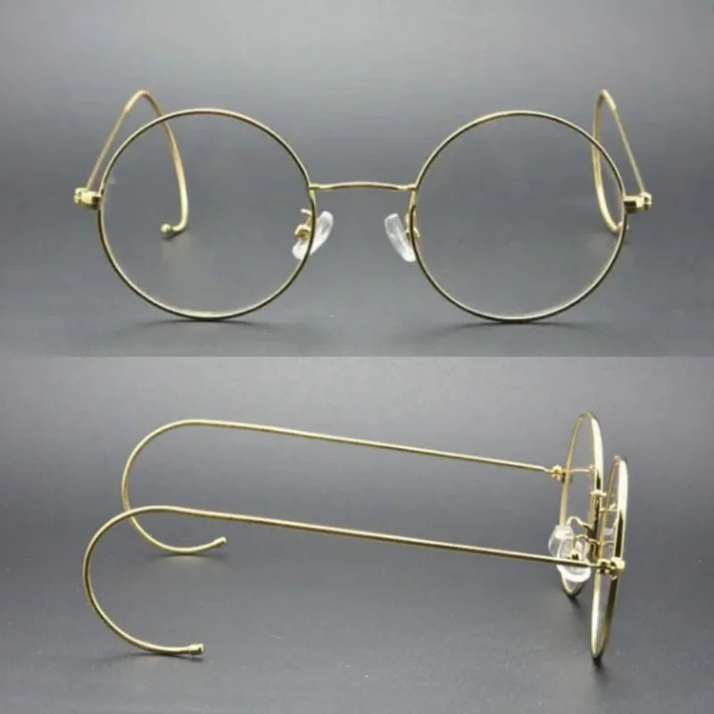 Vintage Round Eyeglasses - Small Round Glasses with Alloy Frame & Mirror Coating Lenses - ZOOMNSTORE