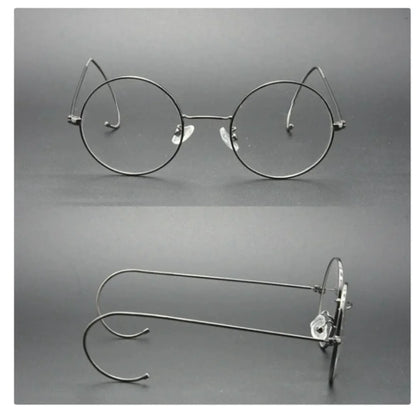 Vintage Round Eyeglasses - Small Round Glasses with Alloy Frame & Mirror Coating Lenses - ZOOMNSTORE