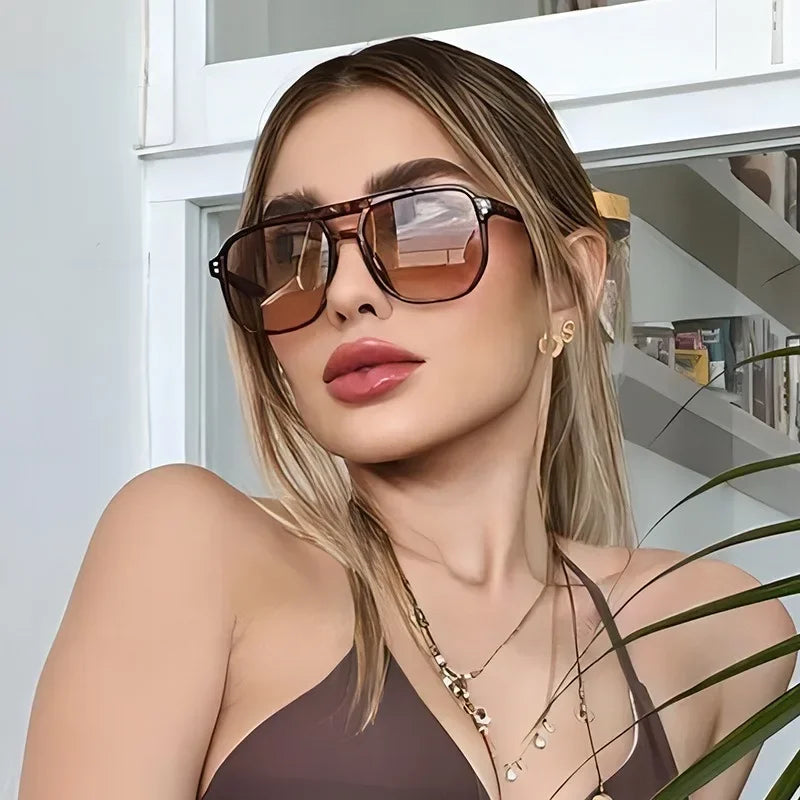 Vintage Square Sunglasses - Thick Frame UV400 Shades for Women and Men - ZOOMNSTORE