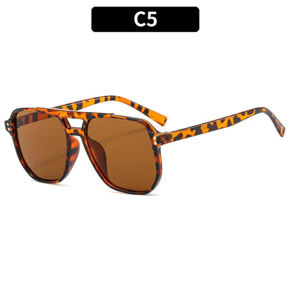 Vintage Square Sunglasses - Thick Frame UV400 Shades for Women and Men - ZOOMNSTORE