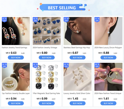 Vintage Stud Earrings – Hypoallergenic Gold Plated Flower Studs for Women’s Party - ZOOMNSTORE